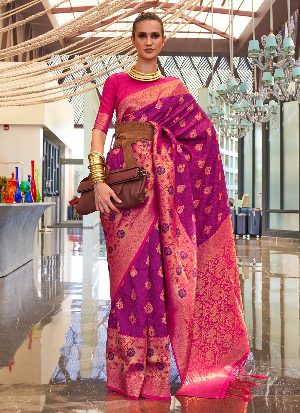 Traditional Weaving Zari Handloom Silk Saree - S3290