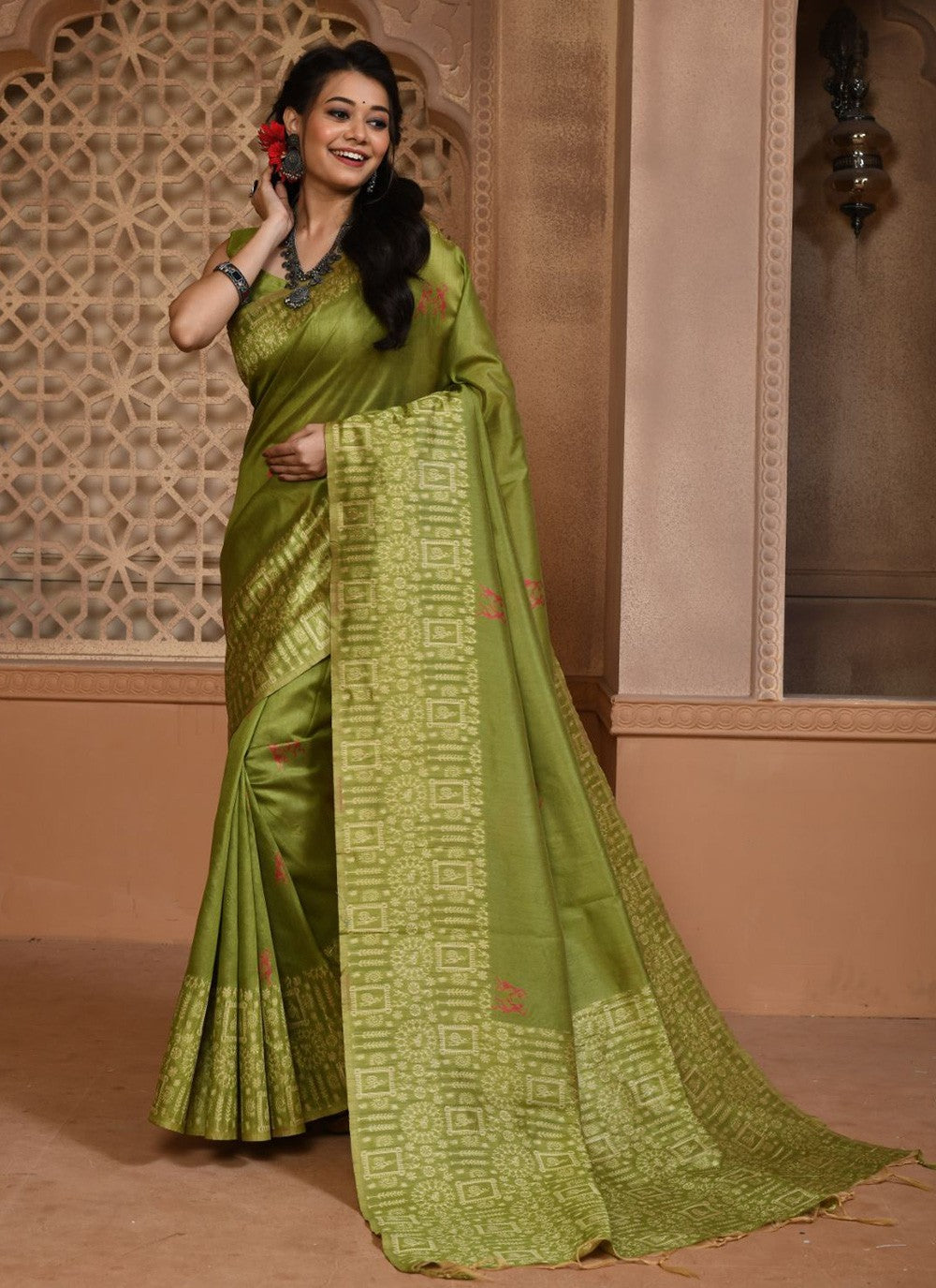 Trendy Woven Handloom Silk Saree - S2906