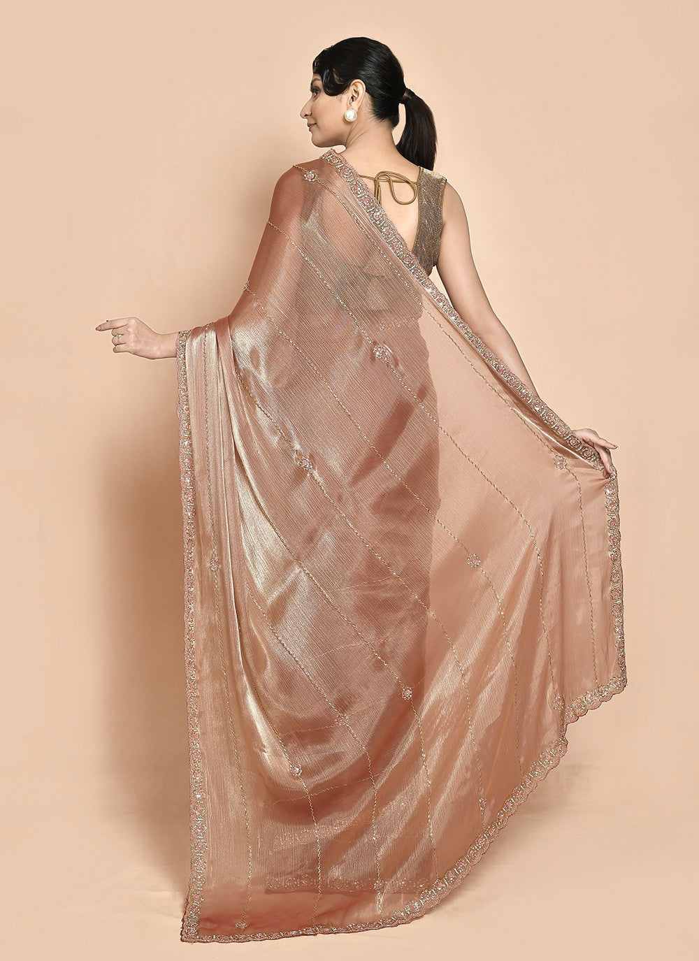 Classic Hand Embroidery Jimmy Chu Saree - S9269