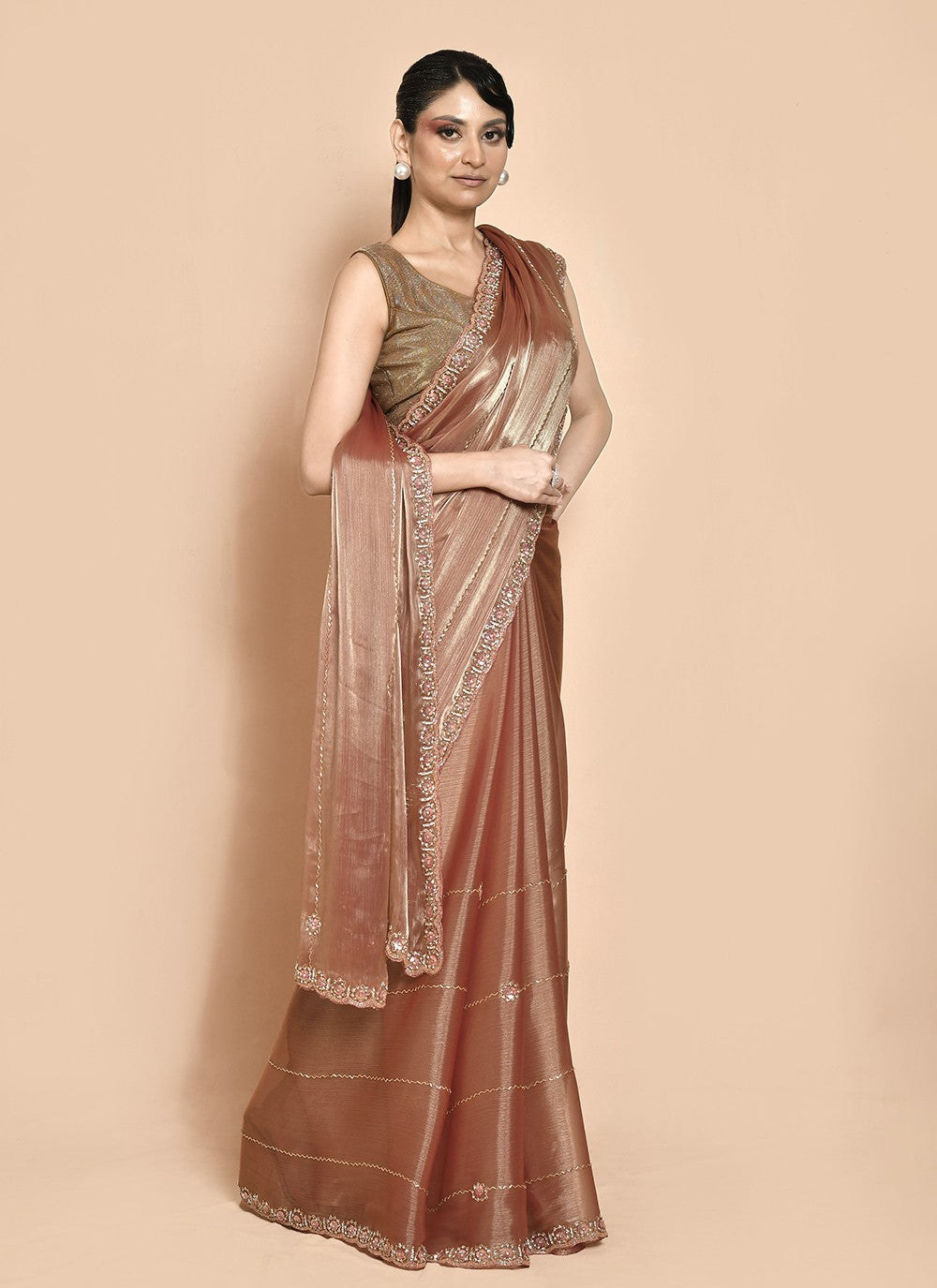 Classic Hand Embroidery Jimmy Chu Saree - S9269