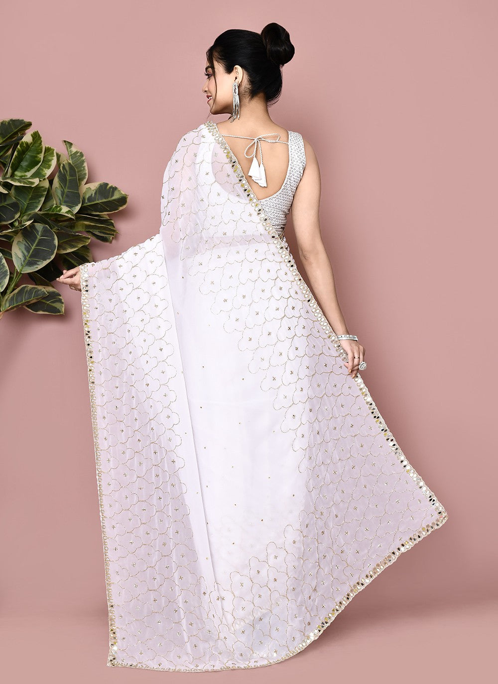 Classic Hand Embroidery Jimmy Chu Saree - S9359