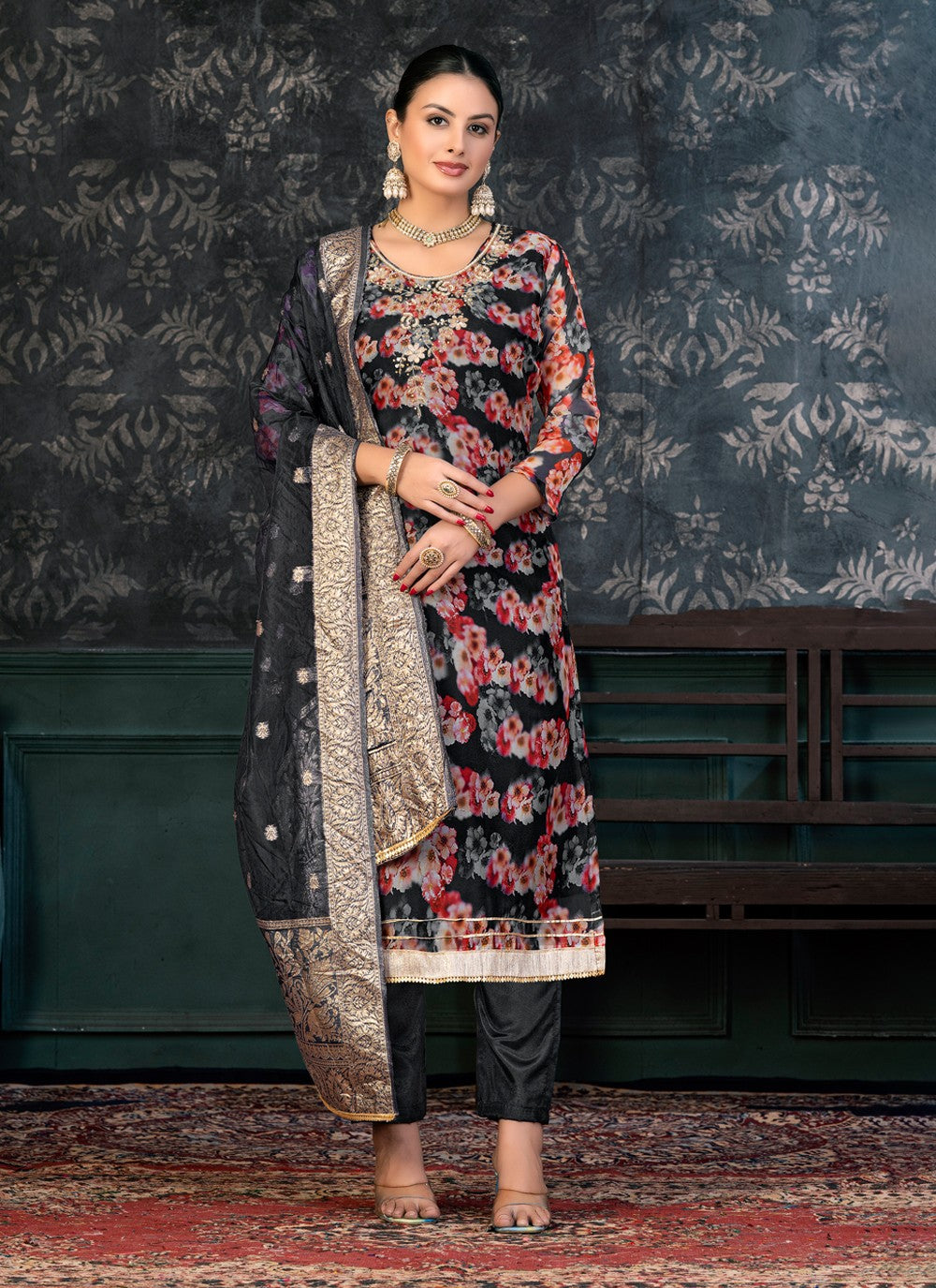 Organza Salwar Suit - T1361