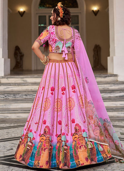 Art Silk Festival, Mehandi & Sangeet, Reception A - Line Lehenga L3658