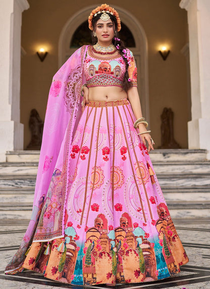 Art Silk Festival, Mehandi & Sangeet, Reception A - Line Lehenga L3658