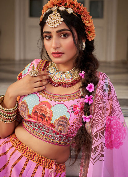 Art Silk Festival, Mehandi & Sangeet, Reception A - Line Lehenga L3658