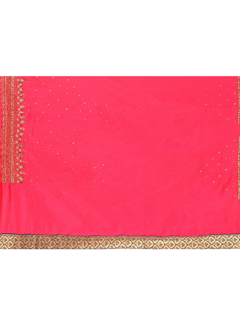 Hand Embroidery Kanjivaram Silk Pink Saree S14366