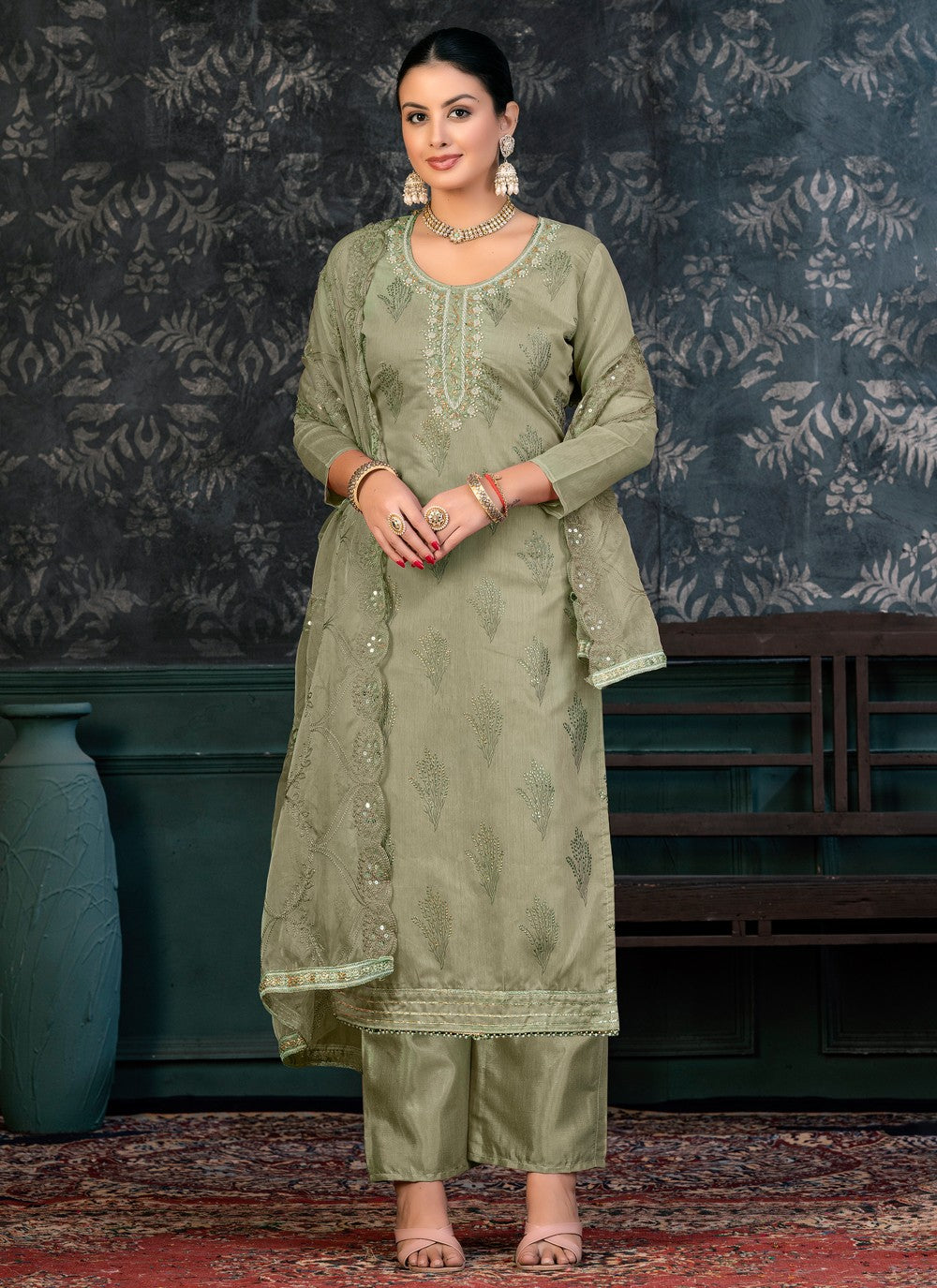 Organza Salwar Suit - T1361