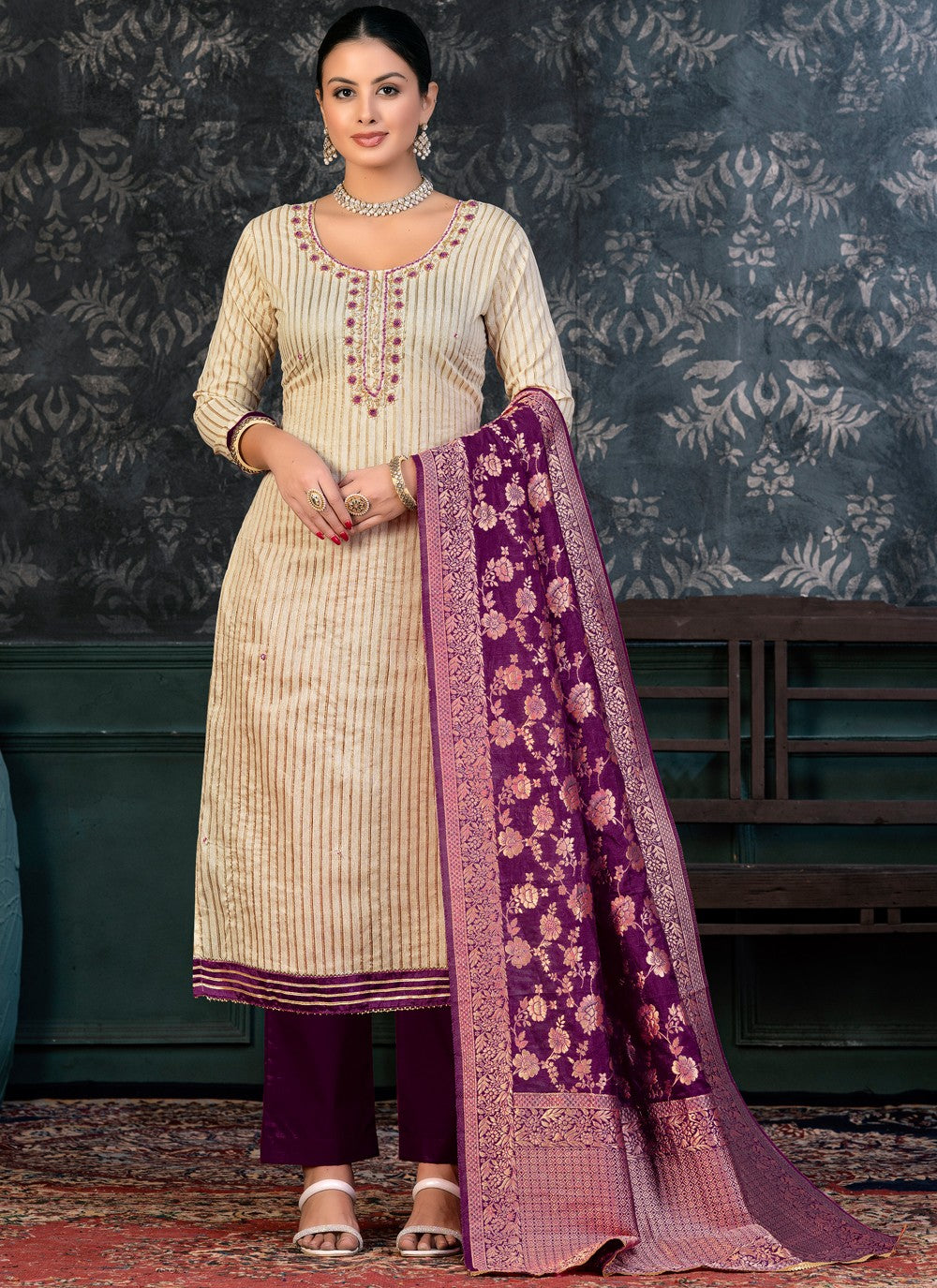 Organza Salwar Suit - T1361