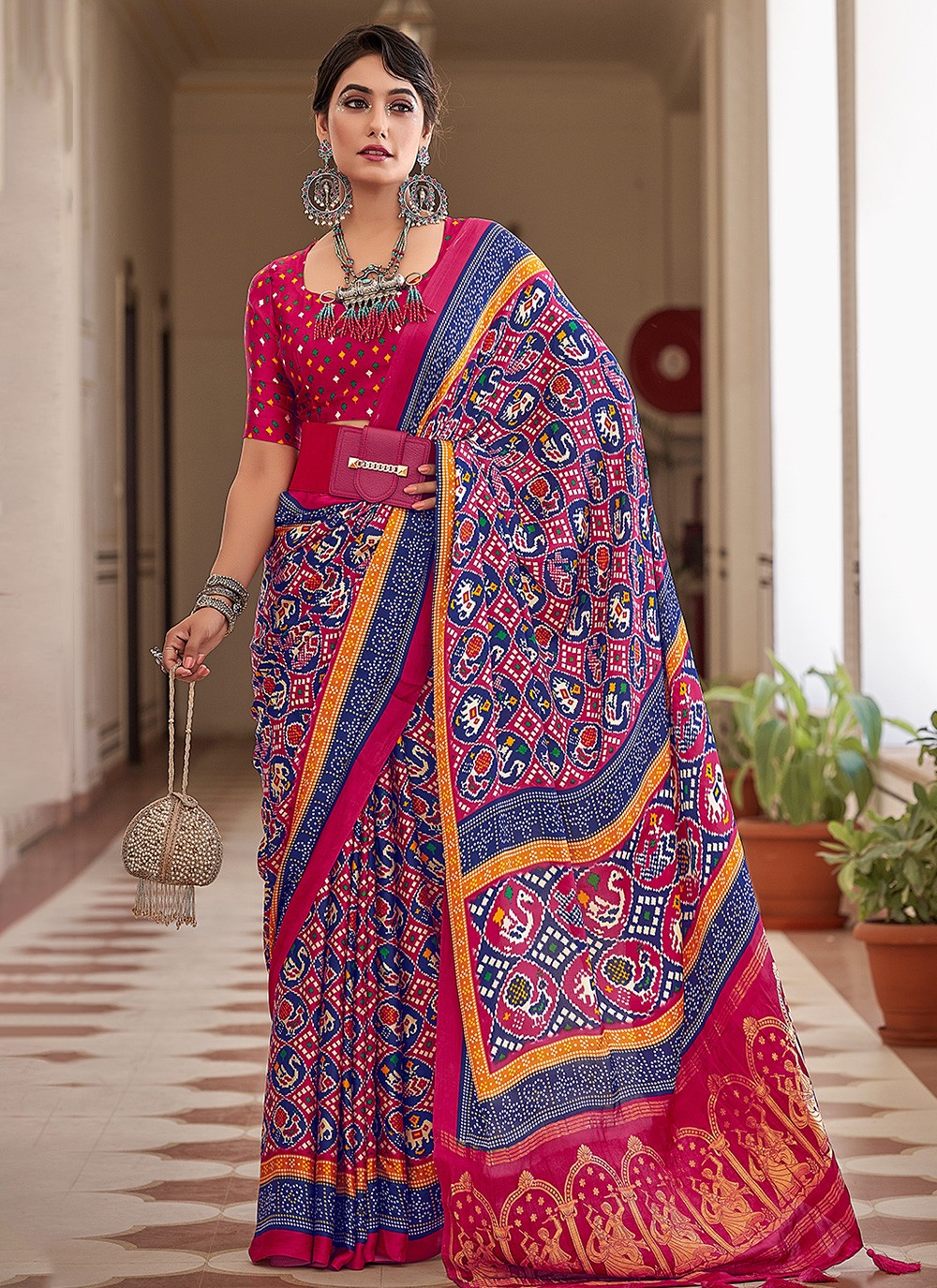 Contemporary Digital Print Silk Saree - S3304