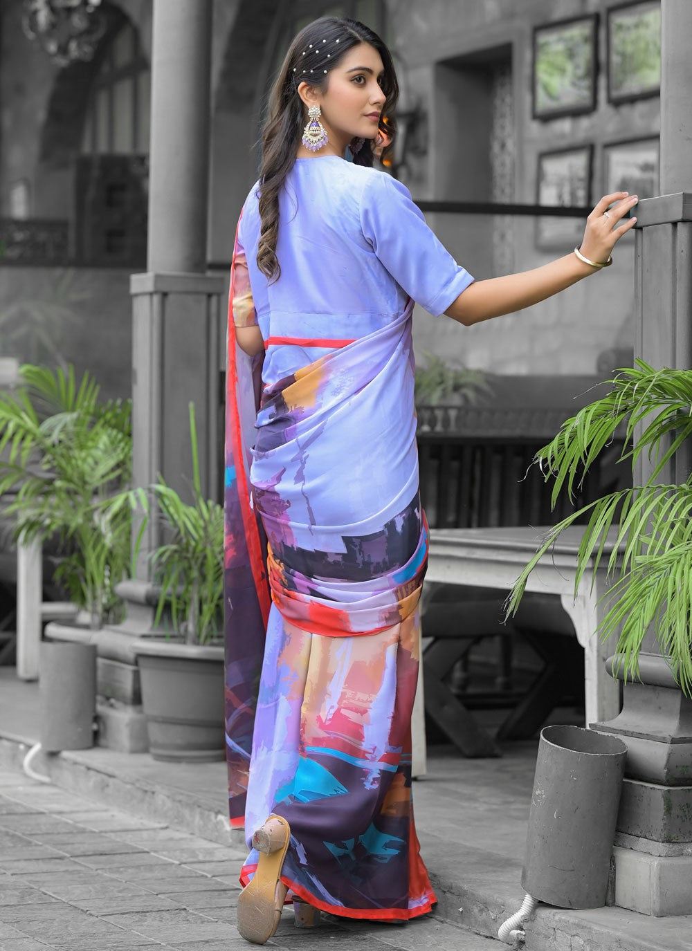 Digital Print Georgette Multi Colour Saree S14542