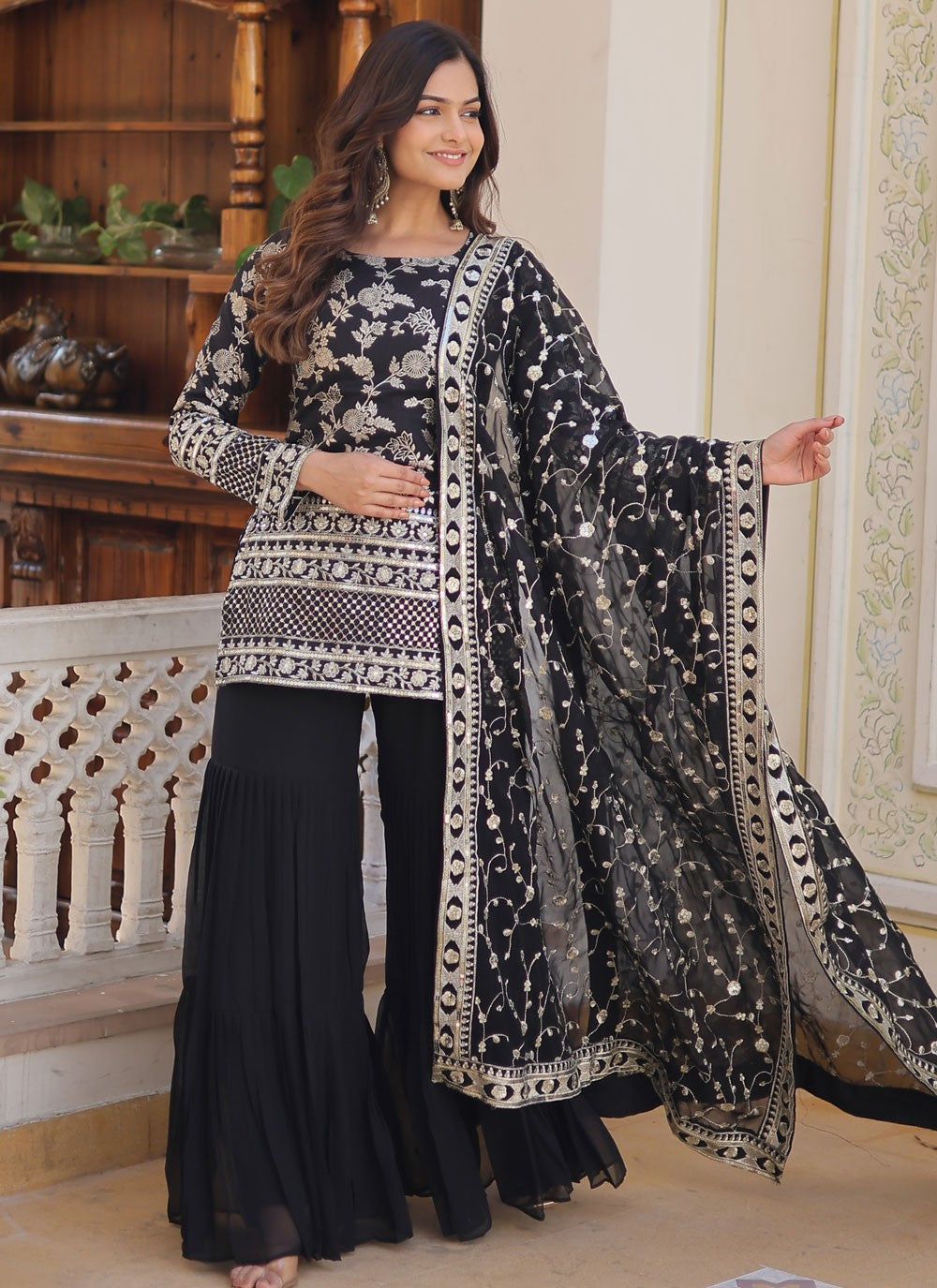 Jacquard, Viscose Salwar Suit - T1880