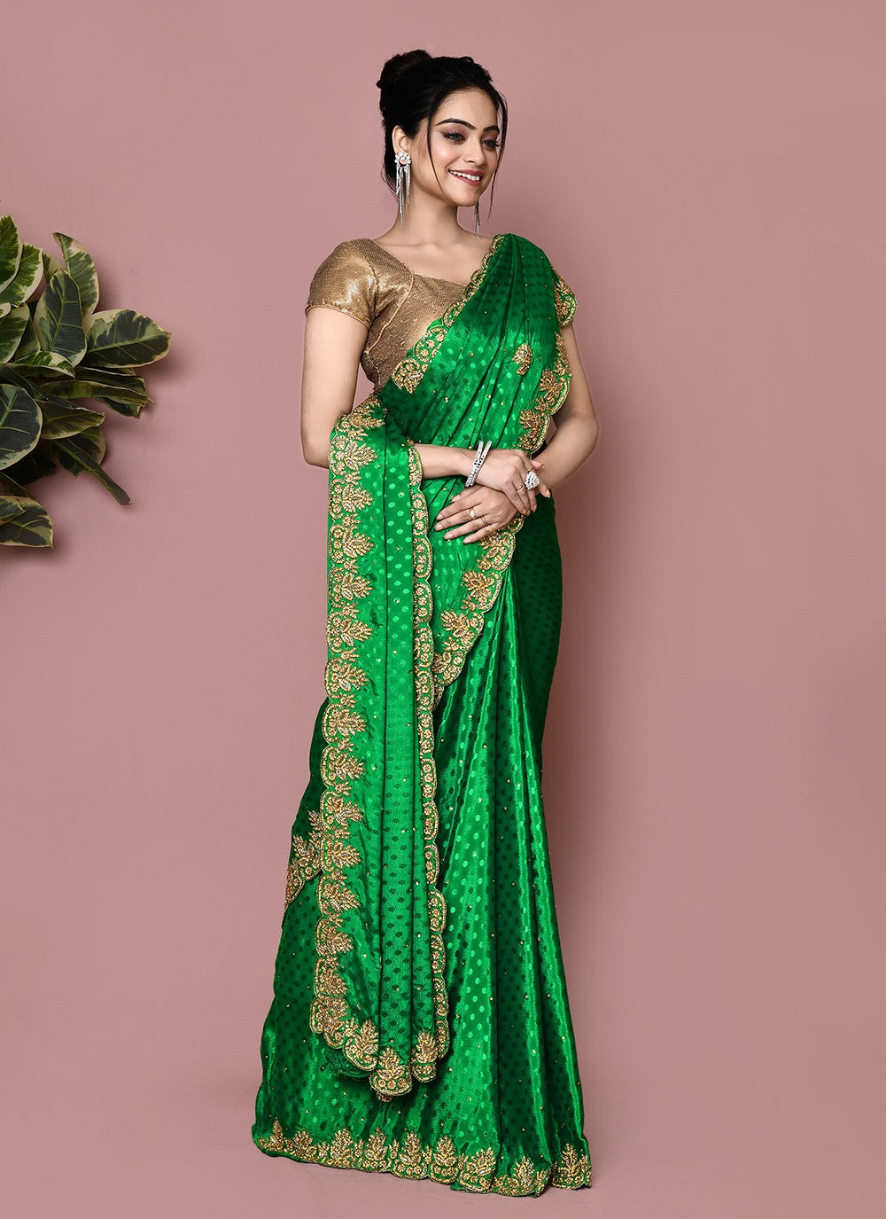 Classic Hand Embroidery Jimmy Chu Saree - S9359