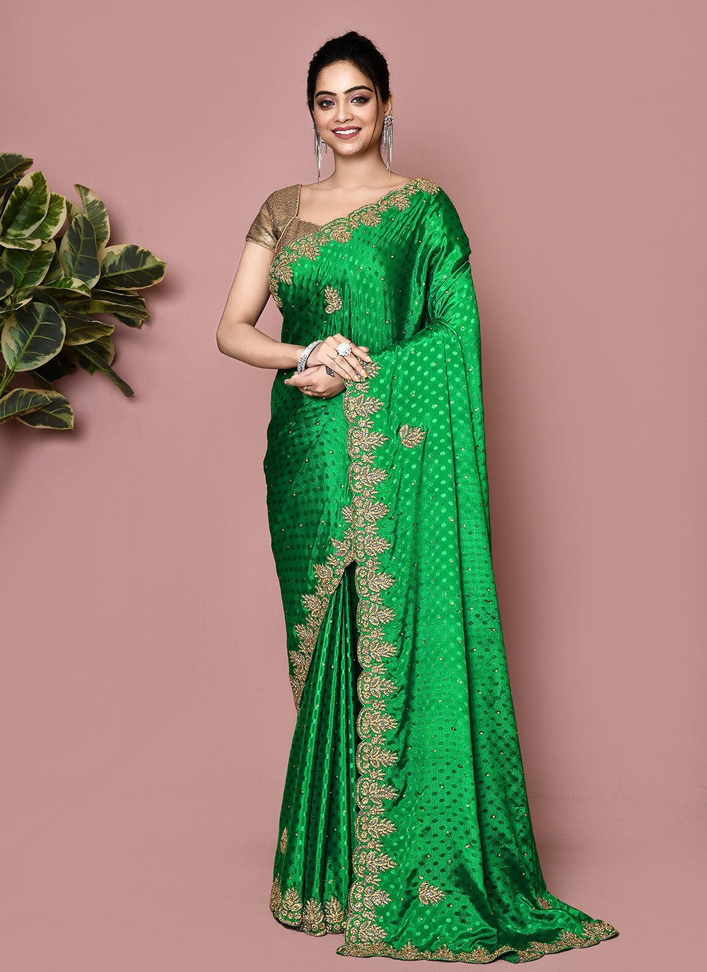 Classic Hand Embroidery Jimmy Chu Saree - S9359