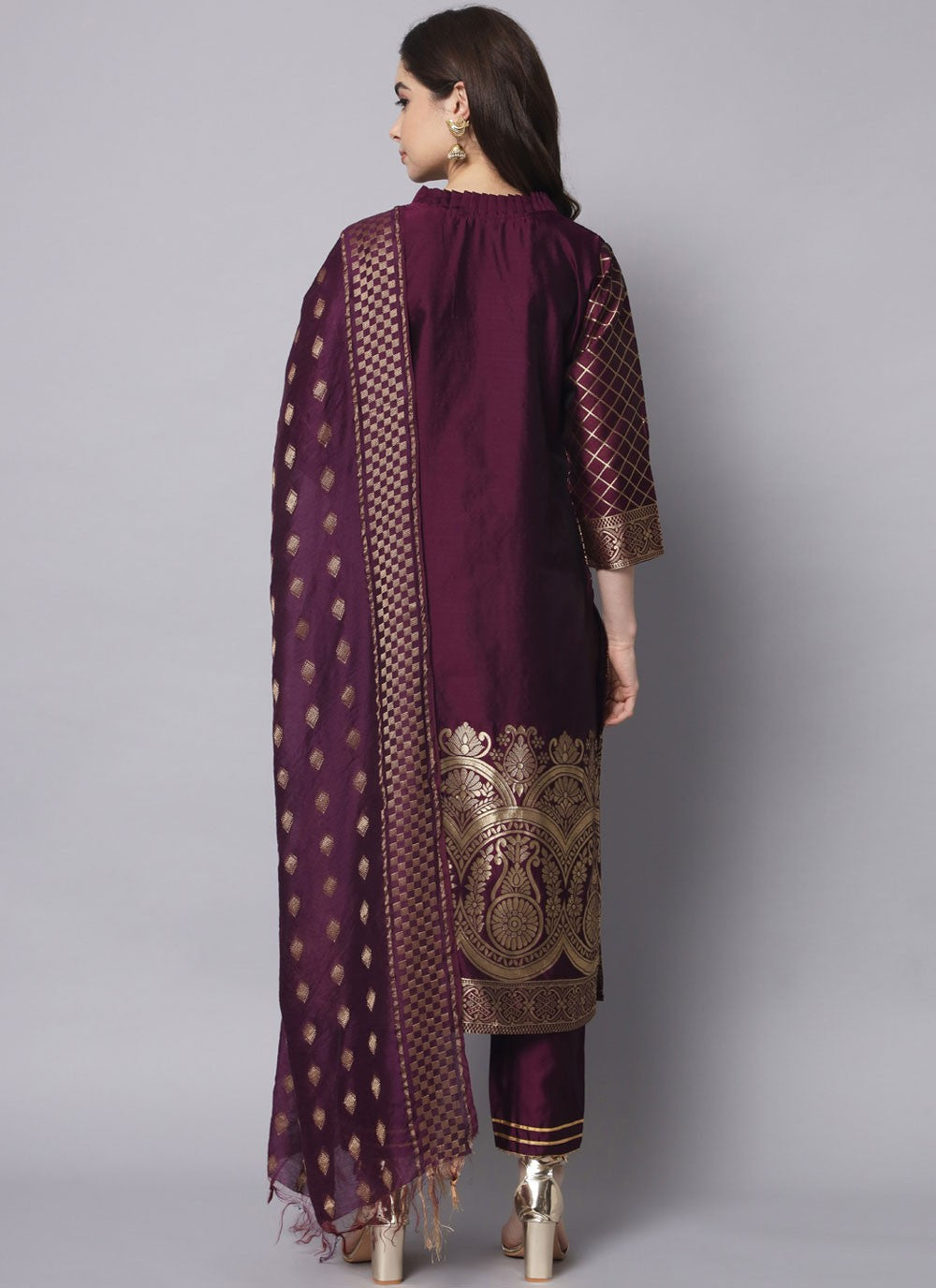 Readymade Style Jacquard Work Purple T7549