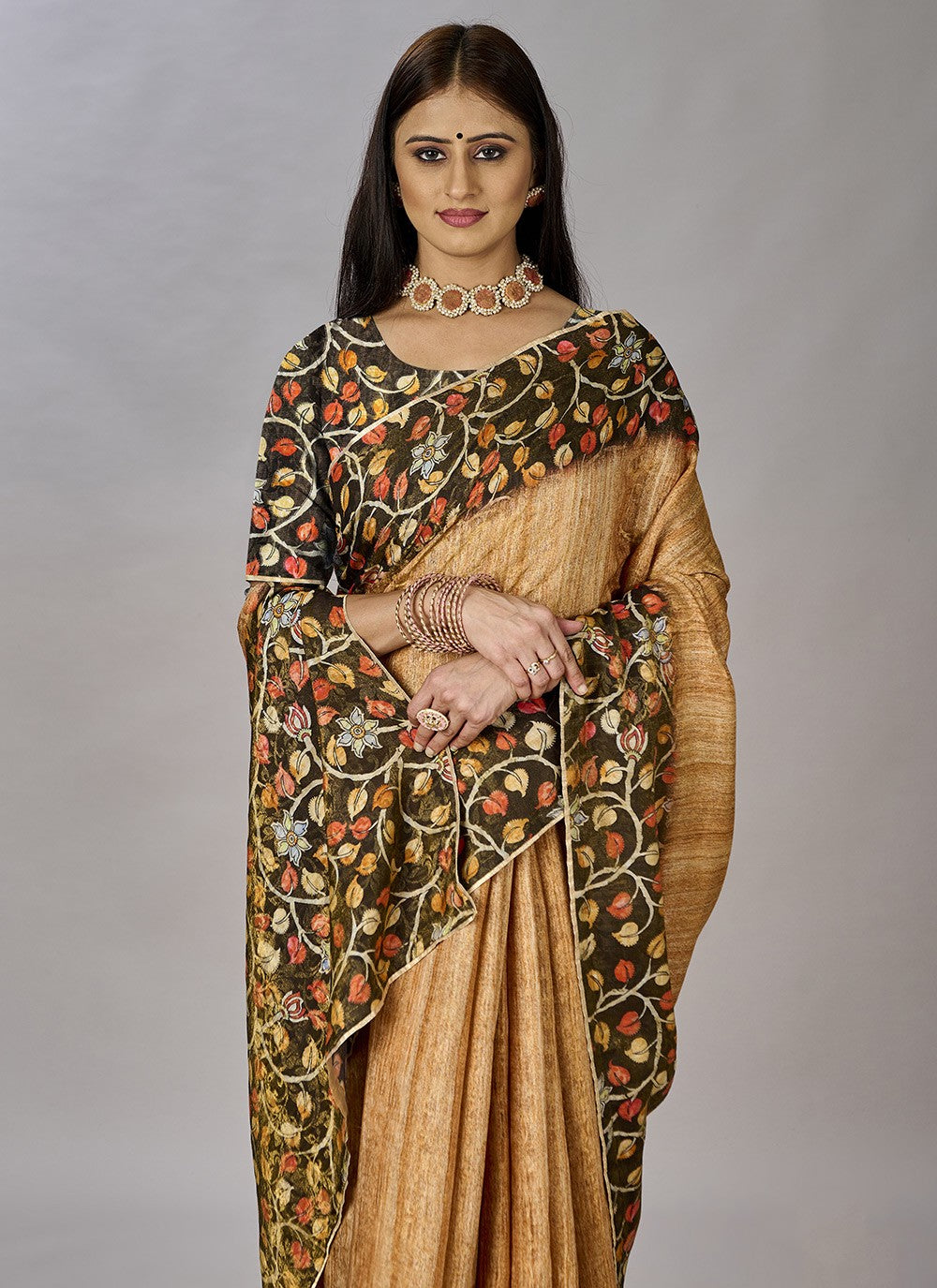 Classic Digital Print Jacquard Silk Saree - S3384
