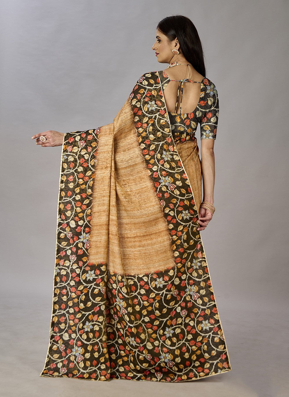 Classic Digital Print Jacquard Silk Saree - S3384