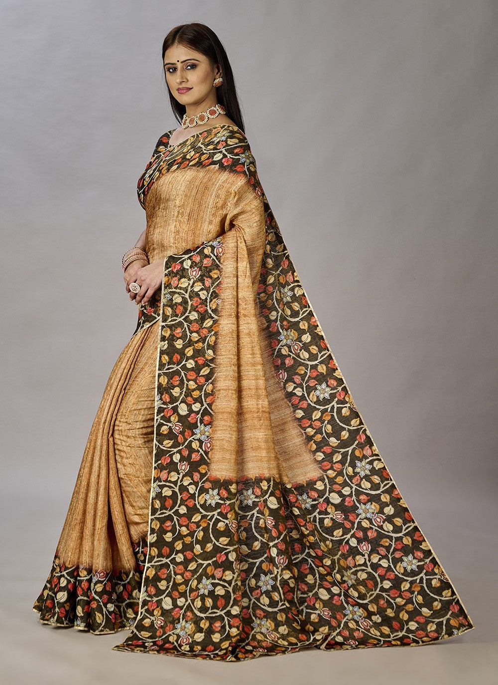 Classic Digital Print Jacquard Silk Saree - S3384
