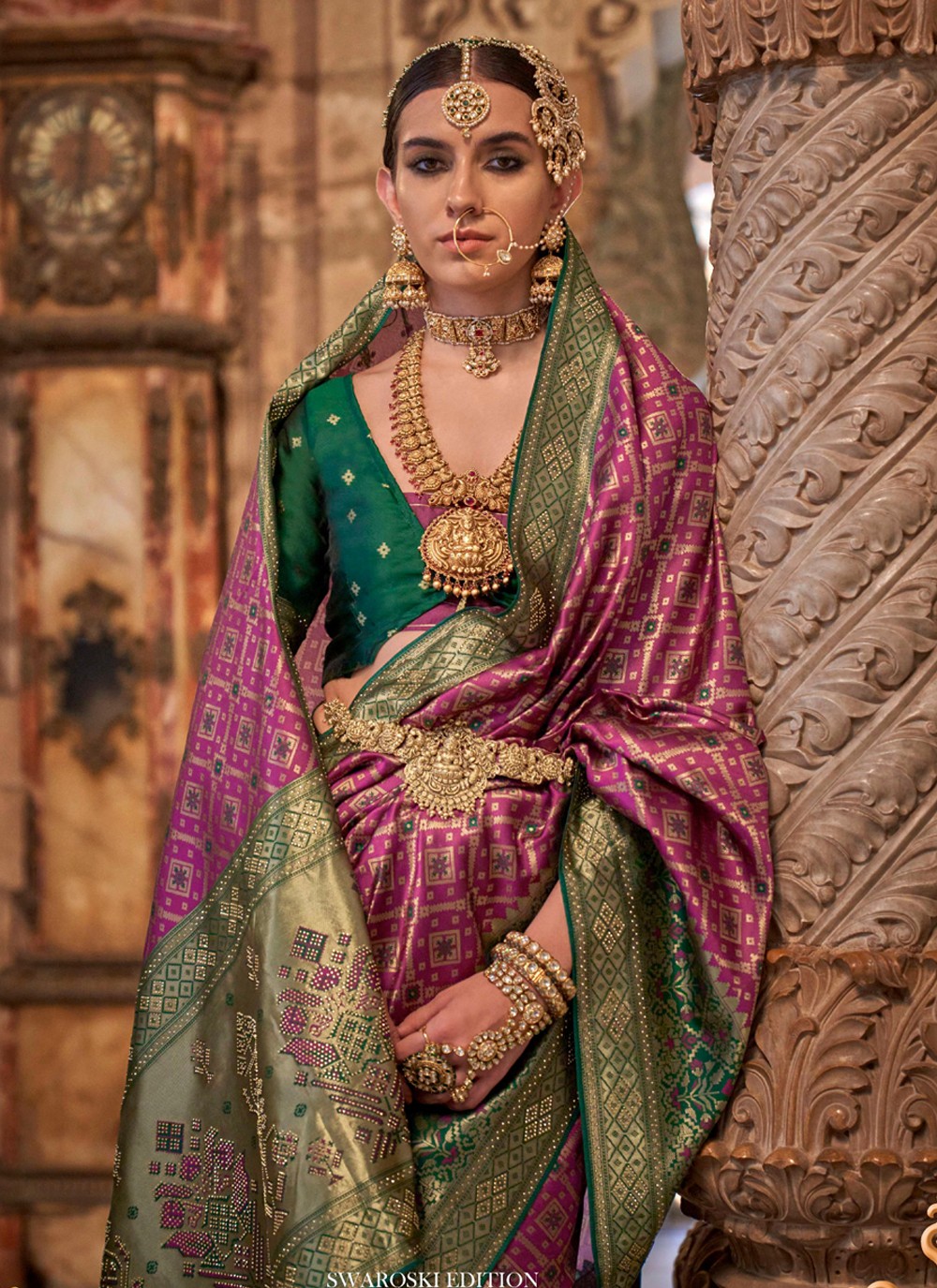 Saree Stones Jacquard Silk Saree - S3663