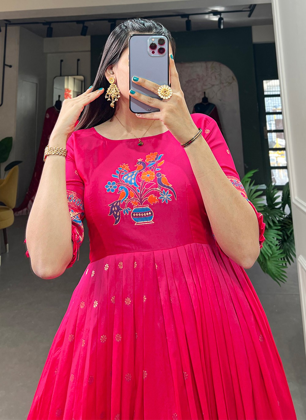 Jacquard Silk Gown - G1317