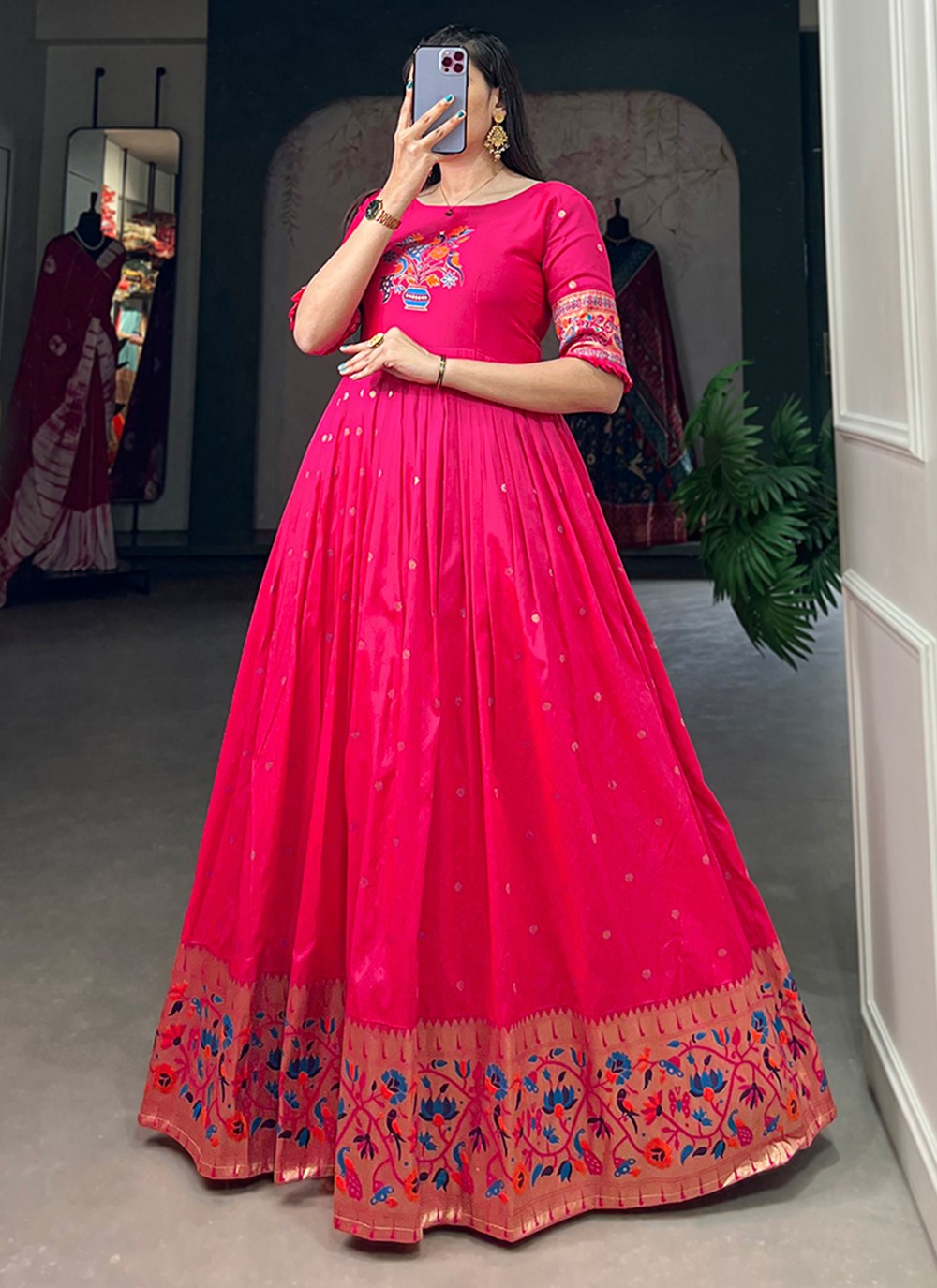 Jacquard Silk Gown - G1317