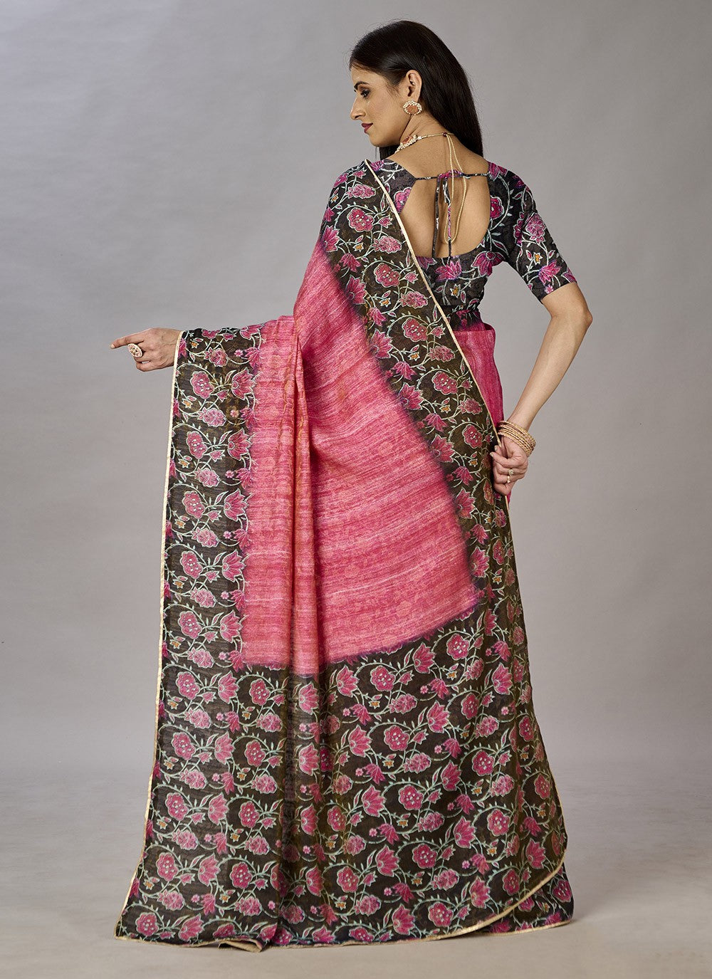 Classic Digital Print Jacquard Silk Saree - S3384