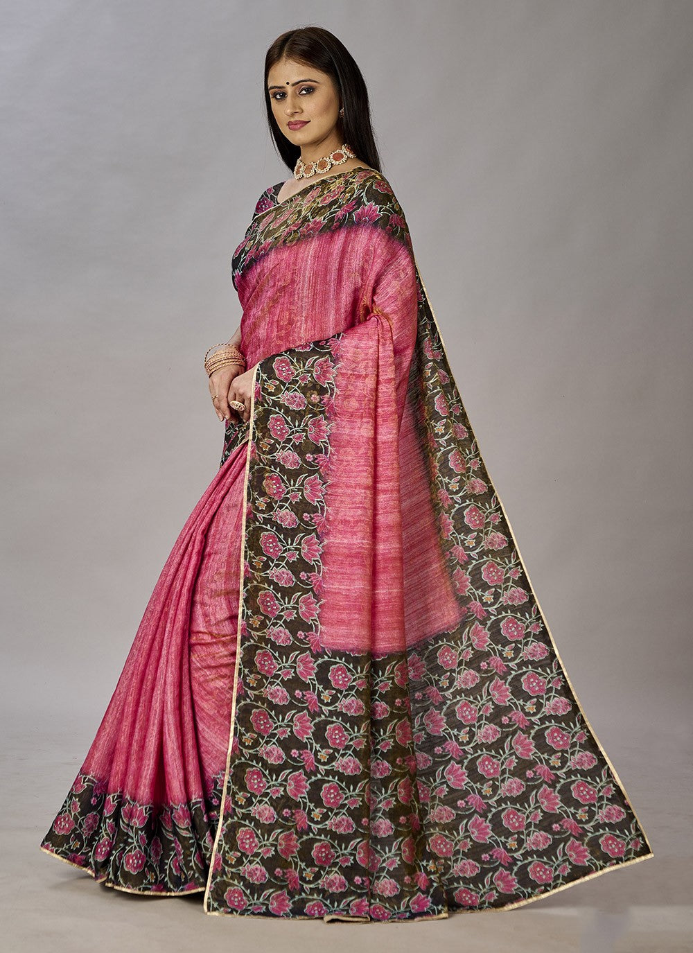 Classic Digital Print Jacquard Silk Saree - S3384