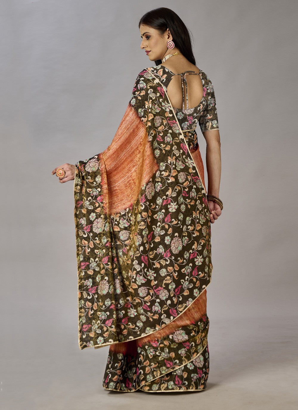 Classic Digital Print Jacquard Silk Saree - S3384