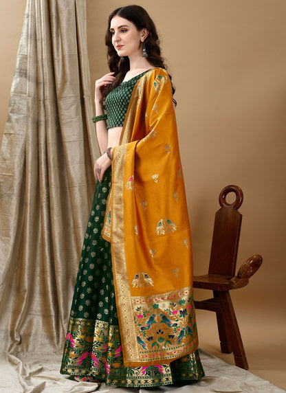 Jacquard Work Jacquard Silk A - Line Lehenga - L2157