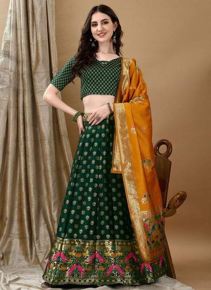 Jacquard Work Jacquard Silk A - Line Lehenga - L2157