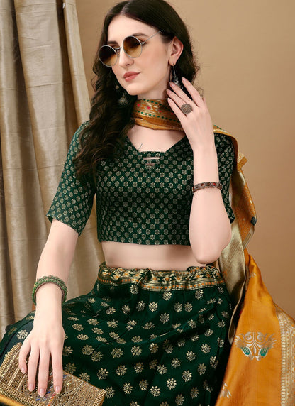 Jacquard Work Jacquard Silk A - Line Lehenga - L2157