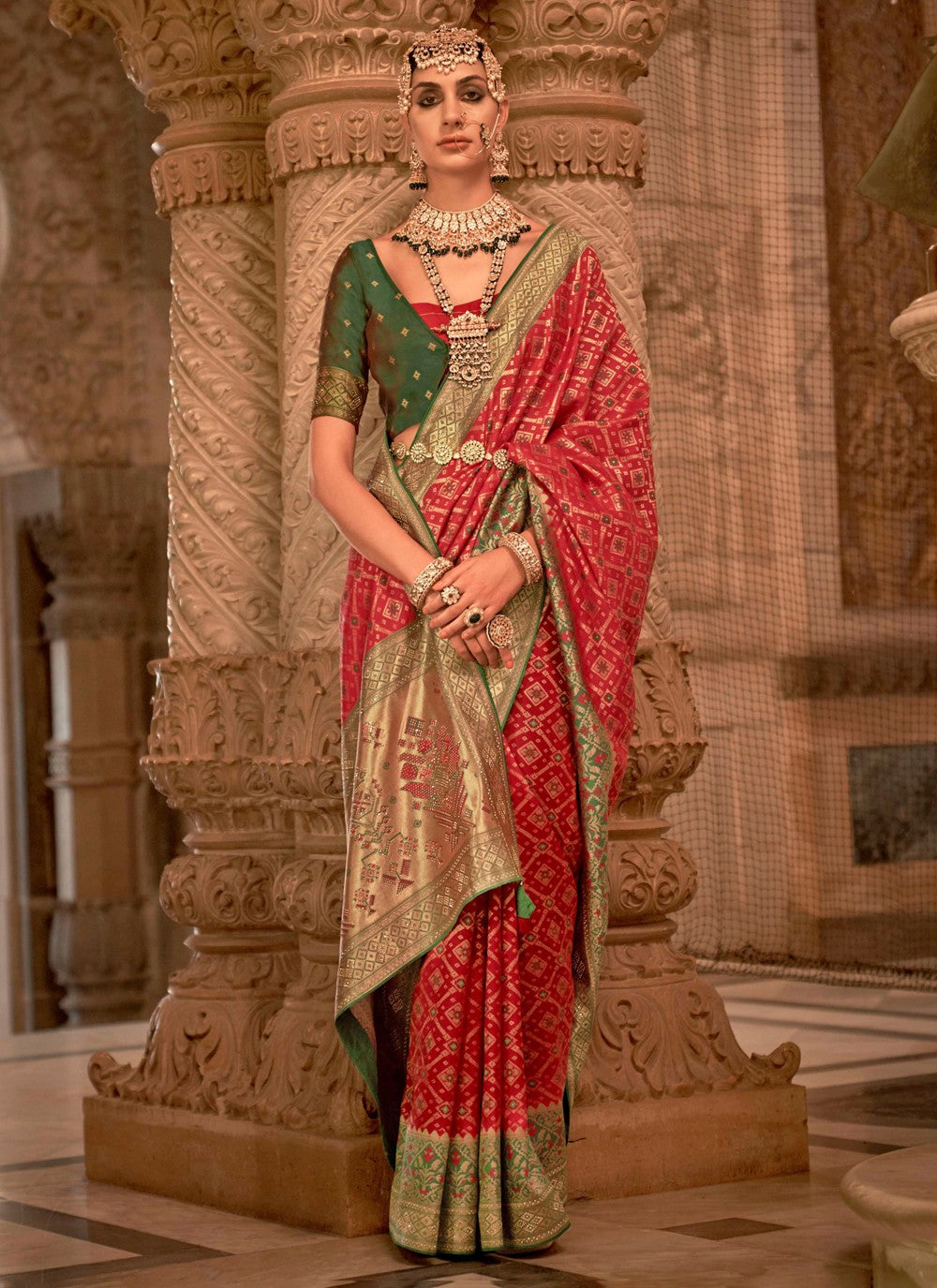 Saree Stones Jacquard Silk Saree - S3663