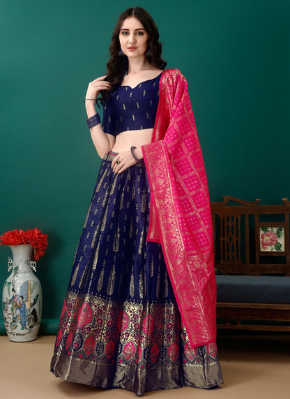 Jacquard Work Jacquard Silk A - Line Lehenga - L2157
