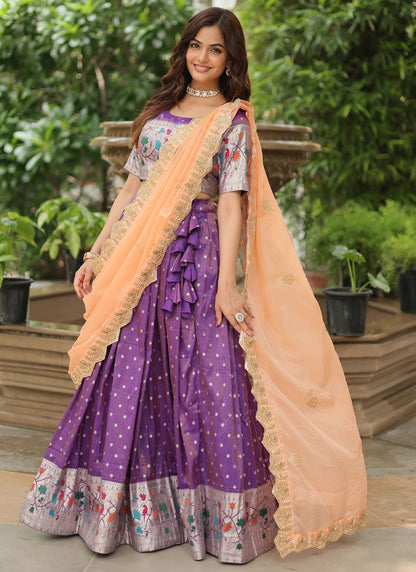 Meena Jacquard A - Line Lehenga - L2586
