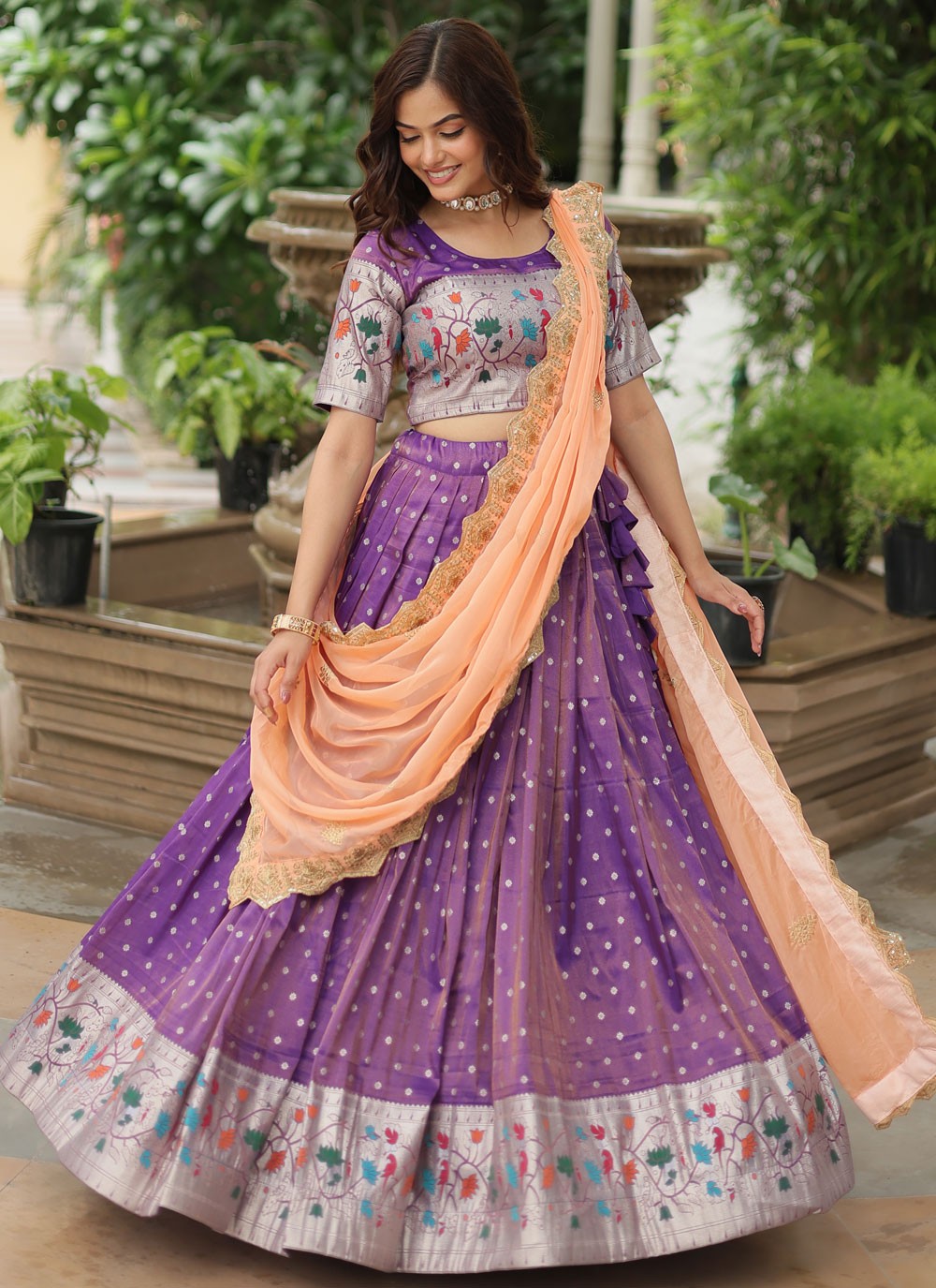 Meena Jacquard A - Line Lehenga - L2586