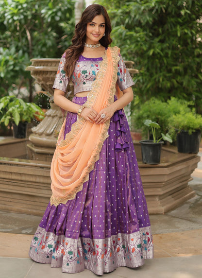 Meena Jacquard A - Line Lehenga - L2586
