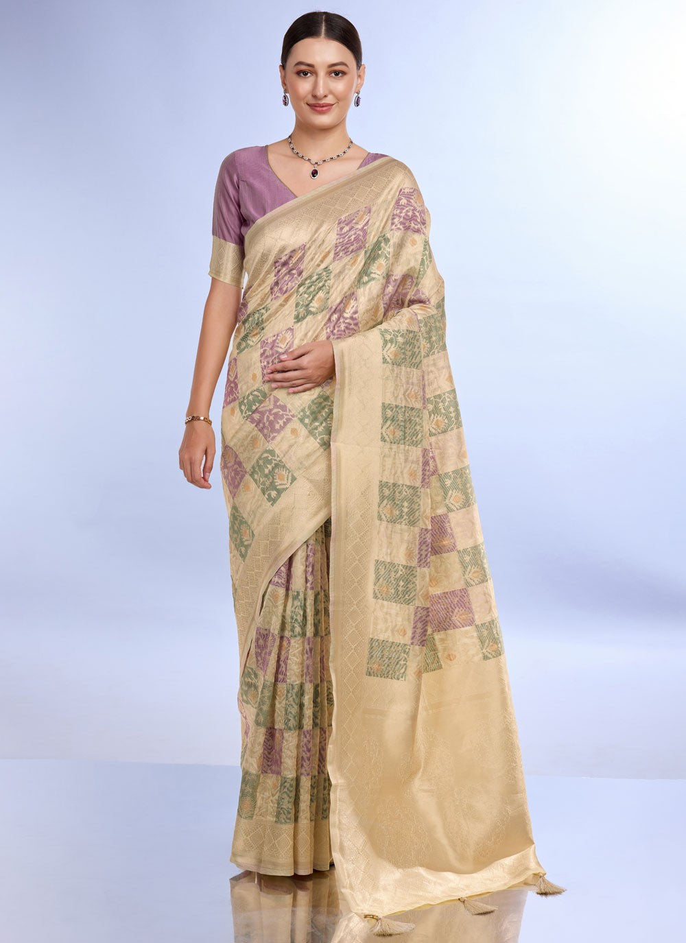 Classic Jacquard Work Cotton , Jacquard Saree - S7424