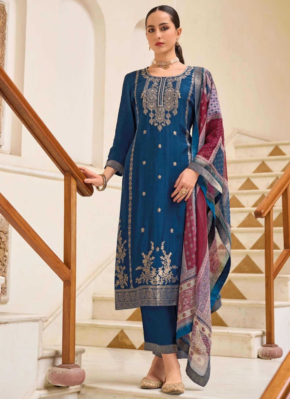 Jacquard Work Jacquard Morpeach Salwar Suit T6175