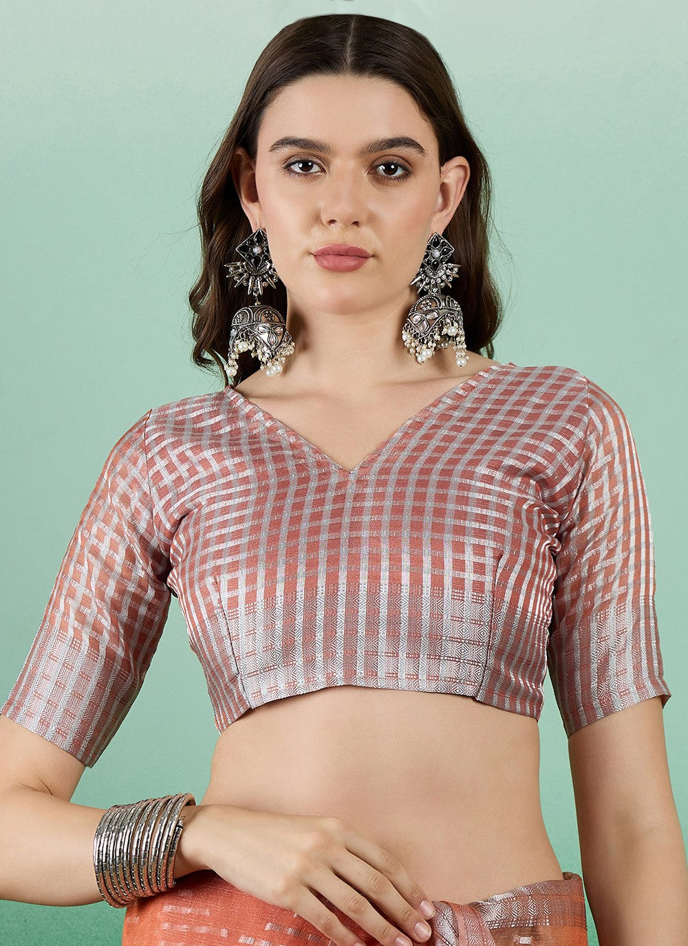 Classic Jacquard Work Khadi, Organza Saree - S7147