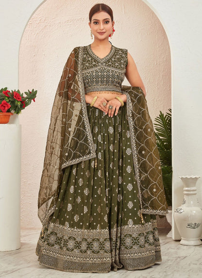 Embroidered Pure Dola Lehenga - L3088
