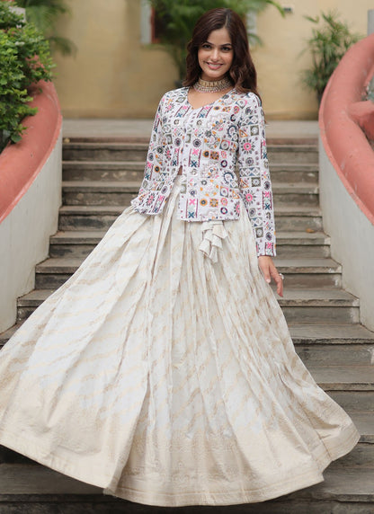Jacquard Work Viscose Readymade Lehenga Choli - L2583