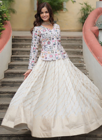 Jacquard Work Viscose Readymade Lehenga Choli - L2583