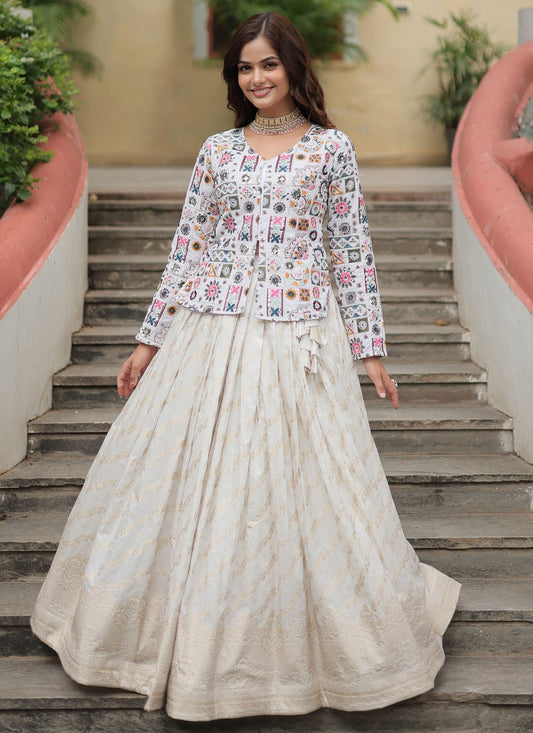Jacquard Work Viscose Readymade Lehenga Choli - L2583