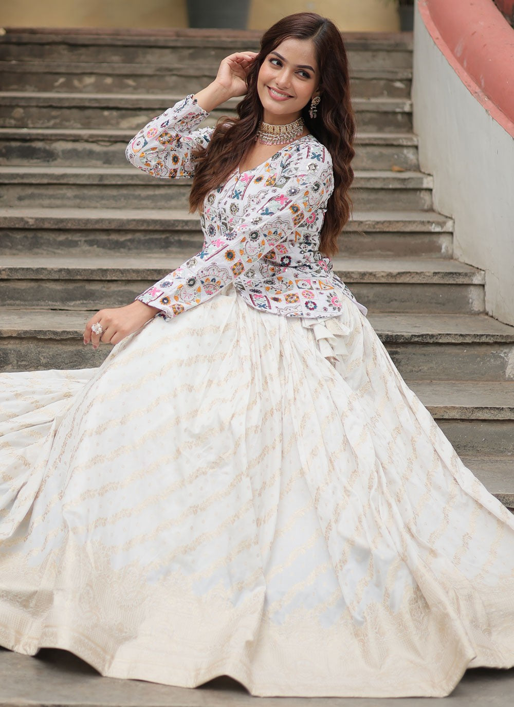 Jacquard Work Viscose Readymade Lehenga Choli - L2583