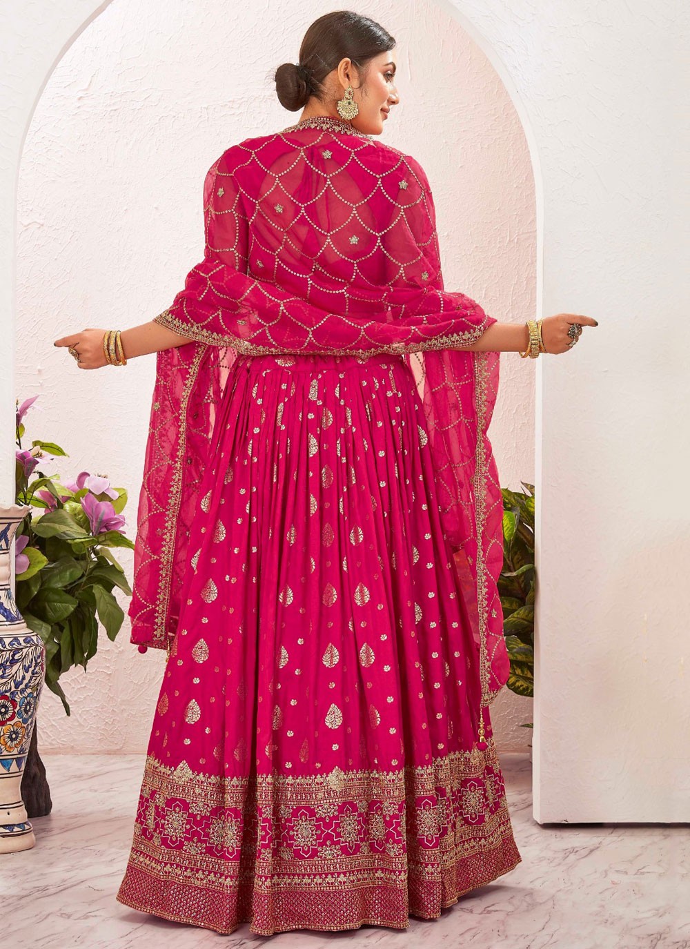Embroidered Pure Dola Lehenga - L3088