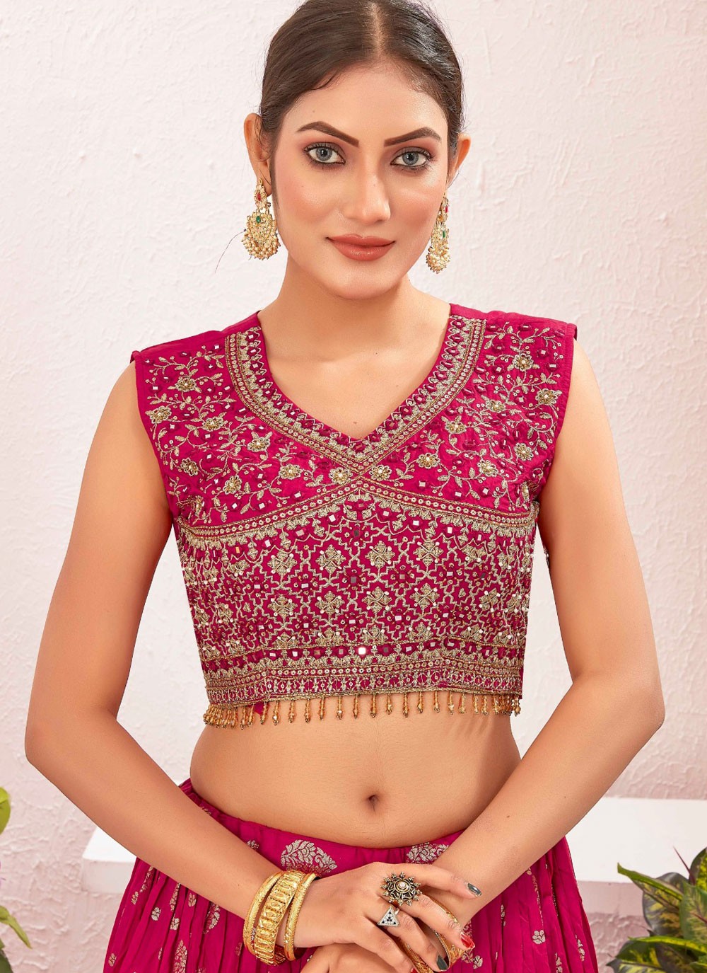 Embroidered Pure Dola Lehenga - L3088