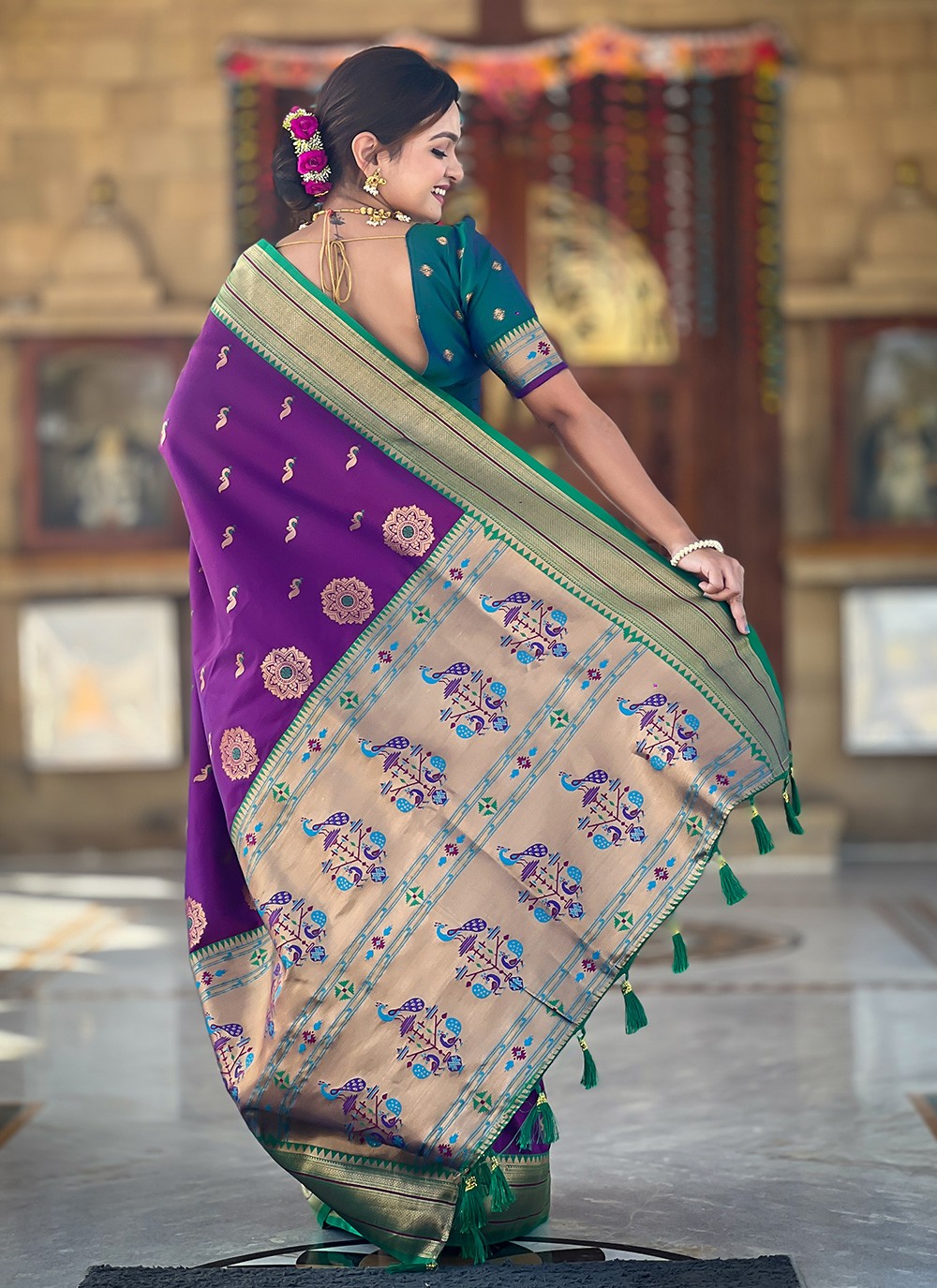 Wine Silk Classic Saree Jacquard Work S16049