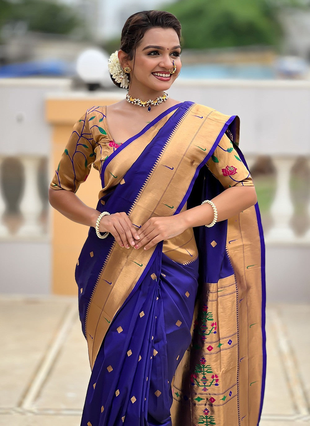 Violet Silk Contemporary Saree Jacquard Work S18320