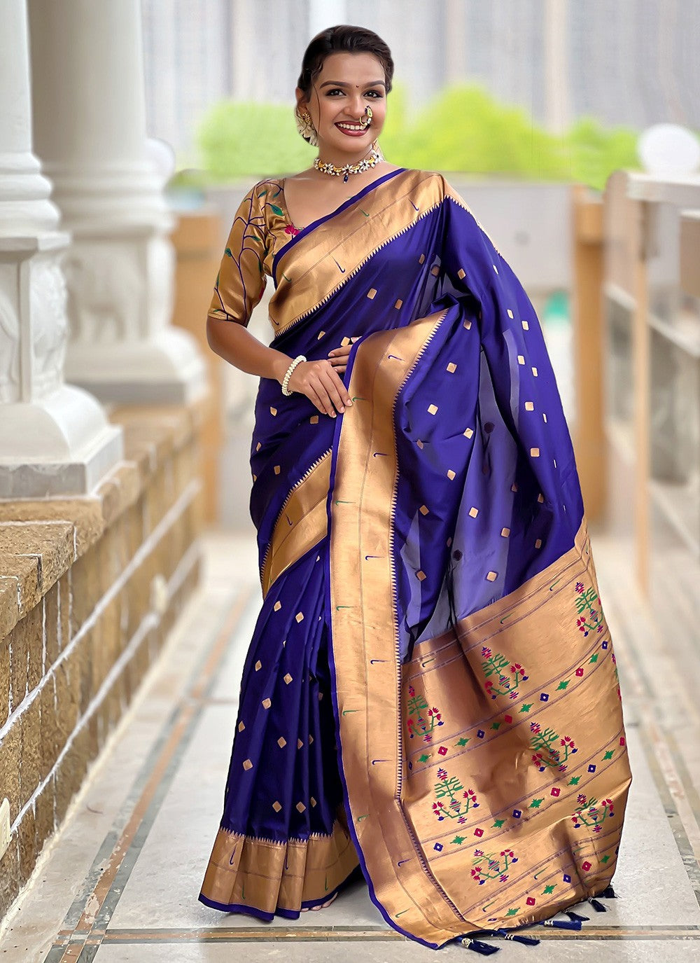 Violet Silk Contemporary Saree Jacquard Work S18320