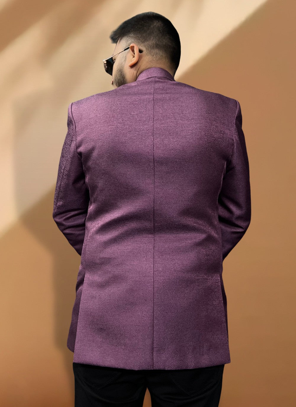 Woven Jacquard Purple Coats & Blazers - M5561