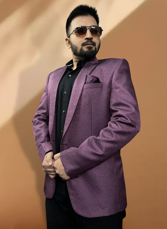 Woven Jacquard Purple Coats & Blazers - M5561